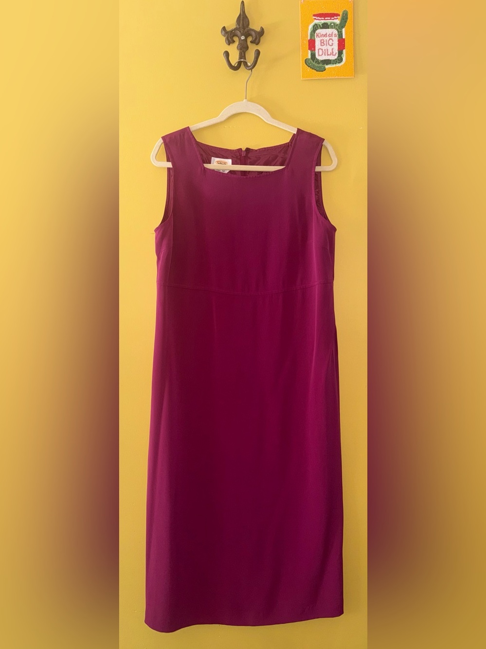 Talbots Pure Silk Magenta Sheath Dress